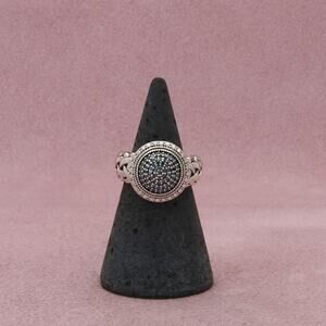 affinity sterling silver qvc blue diamond braided band ring size 5